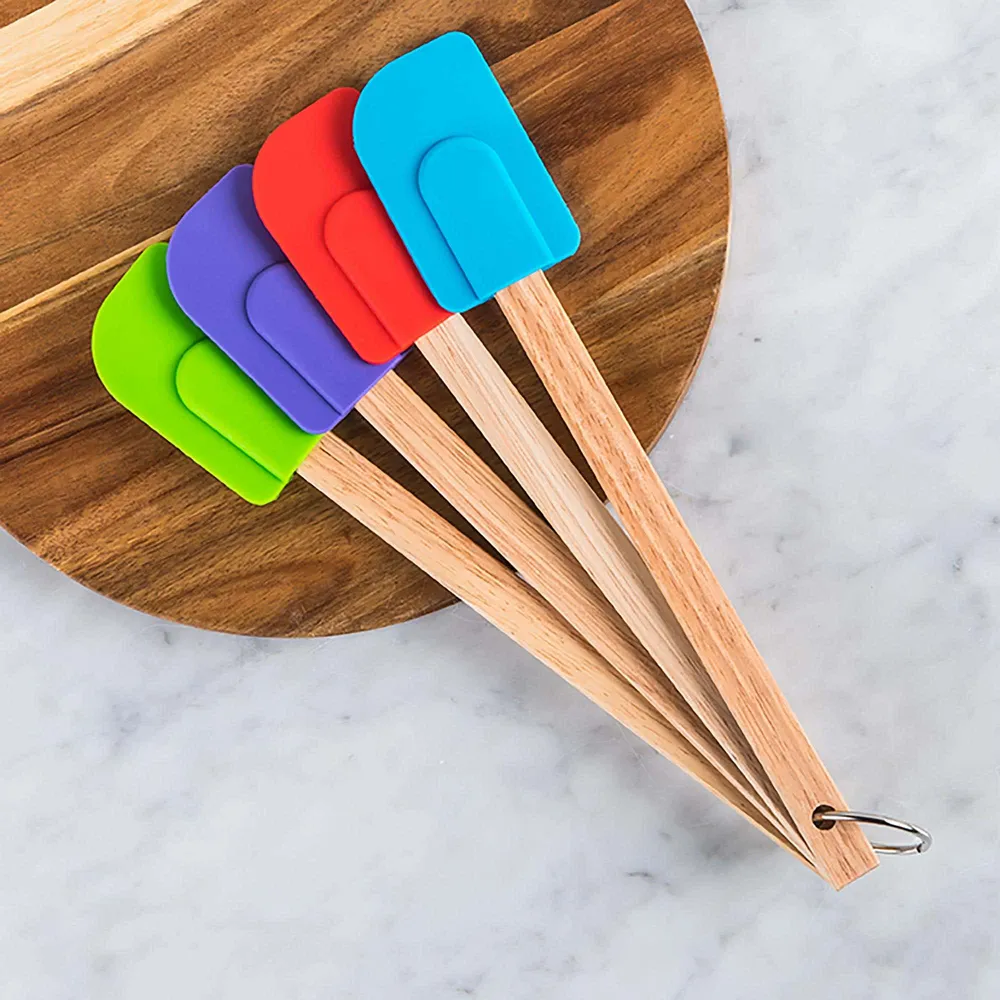 KSP Colour Splash Silicone Spatula - Set of 4 (Multi Colour)