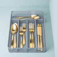 KSP Mesh Cutlery Tray - Small (Silver) 32 x 23.5 x 5 cm