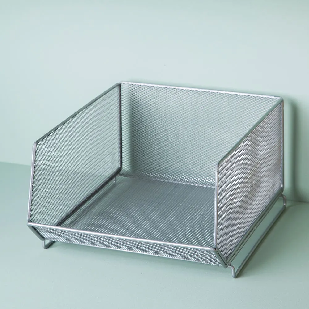 Silver Mesh Stackable Storage Bins