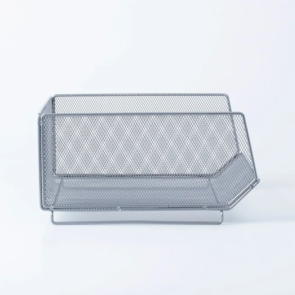 KSP Mesh Stacking Storage Bin (Silver) 24 x 30 x 16 cm