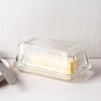 Trudeau Linea Glass Butter Dish (Clear)