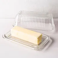 Trudeau Linea Glass Butter Dish (Clear)