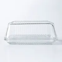 Trudeau Linea Glass Butter Dish (Clear)