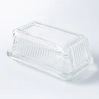 Trudeau Linea Glass Butter Dish (Clear)