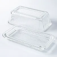 Trudeau Linea Glass Butter Dish (Clear)