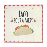 Harman 3-Ply 'Taco Party' Paper Napkin (White)