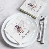 Harman 3-Ply 'Bee Kind' Paper Napkin (White)