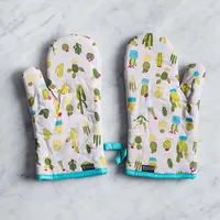 Harman Gourmet 'Cactus Club' Cotton Oven Mitt - Set of 2 (Natural)