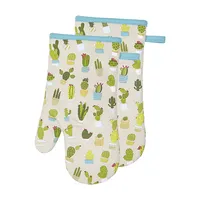 Harman Gourmet 'Cactus Club' Cotton Oven Mitt - Set of 2 (Natural)