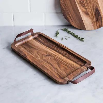 James F Rustique Medium Acacia Wood Serving Tray (Natural)