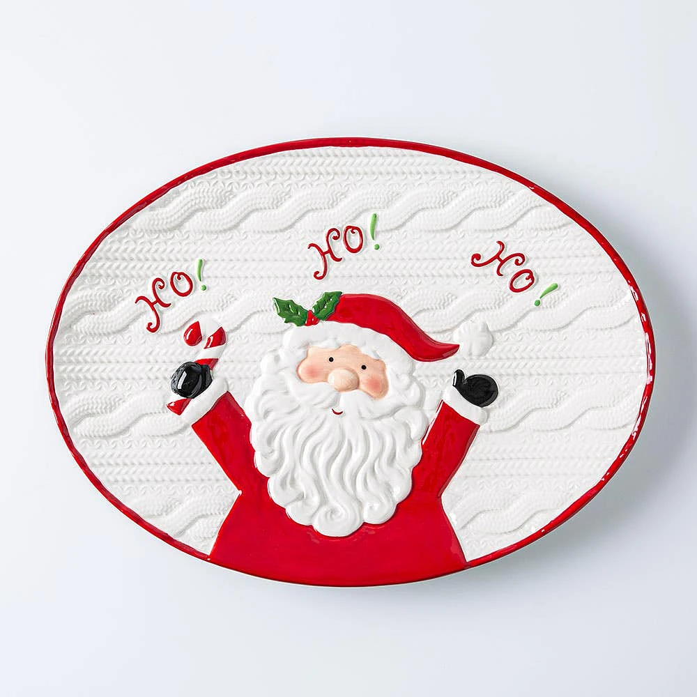 KSP Christmas Knit 'Santa' Oval Platter 38.5x28.5cm