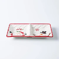 KSP Christmas Knit 'Santa & Snowman' Two-Section Platter 28x16cm