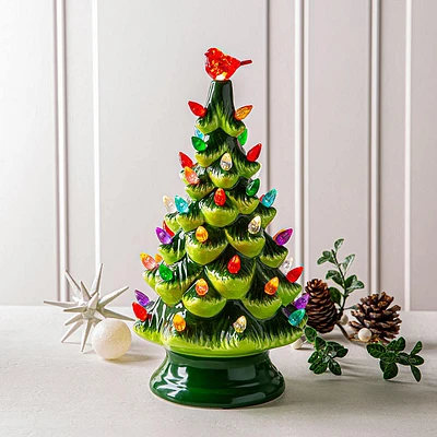 KSP Christmas Decortive 'Bird Topper' Ceramic LED Tree