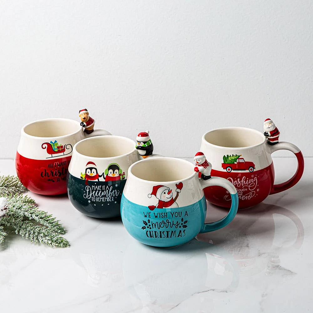 KSP Christmas Joyful Character 'Santa' Ceramic Mug 410ml