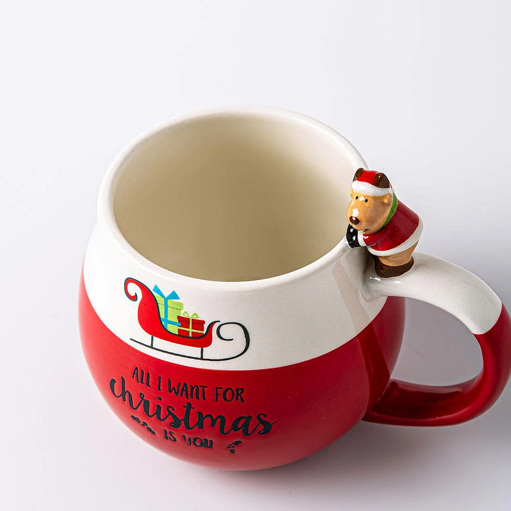 KSP Christmas Joyful Character 'Reindeer' Ceramic Mug 410ml