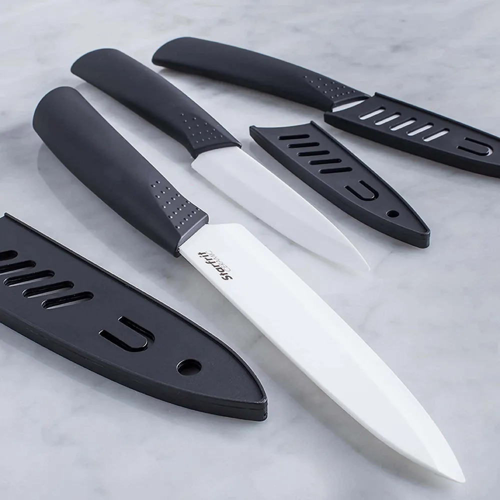 Starfrit Ceramic 3 Paring Knife with Sheath (Black/White)