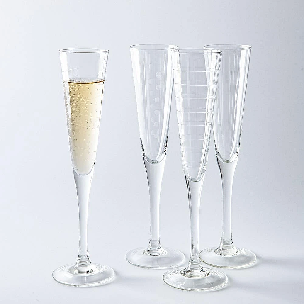 KSP Soiree Etched Champagne Glass - Set of 4 (5oz.)