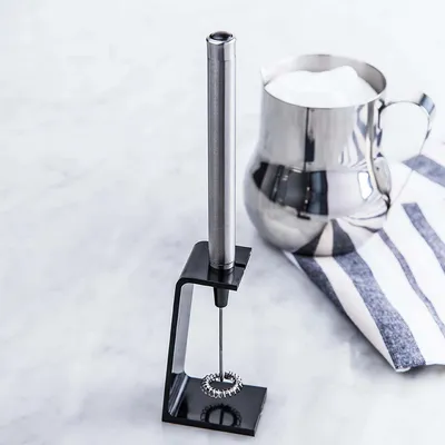 KSP Stylo Battery Milk Frother with Stand (Stainless Steel)