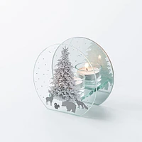 KSP Christmas Mirror 'Winter Tree' Glass Tealight Holder -Light