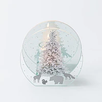 KSP Christmas Mirror 'Winter Tree' Glass Tealight Holder -Light