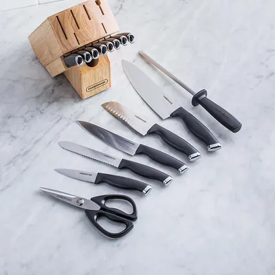 Farberware Comfort Grip Wood Knife Block Set - Set of 16 (Natural)