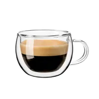 KSP Milano Double Wall Espresso Glass with Handle - Set of 2 (80 ml)