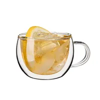 KSP Milano Double Wall Espresso Glass with Handle - Set of 2 (80 ml)