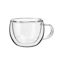 KSP Milano Double Wall Espresso Glass with Handle - Set of 2 (80 ml)