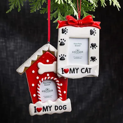 Kurt Adler Christmas 'Dog/Cat Picture Frame' Ornament (Asstd.)