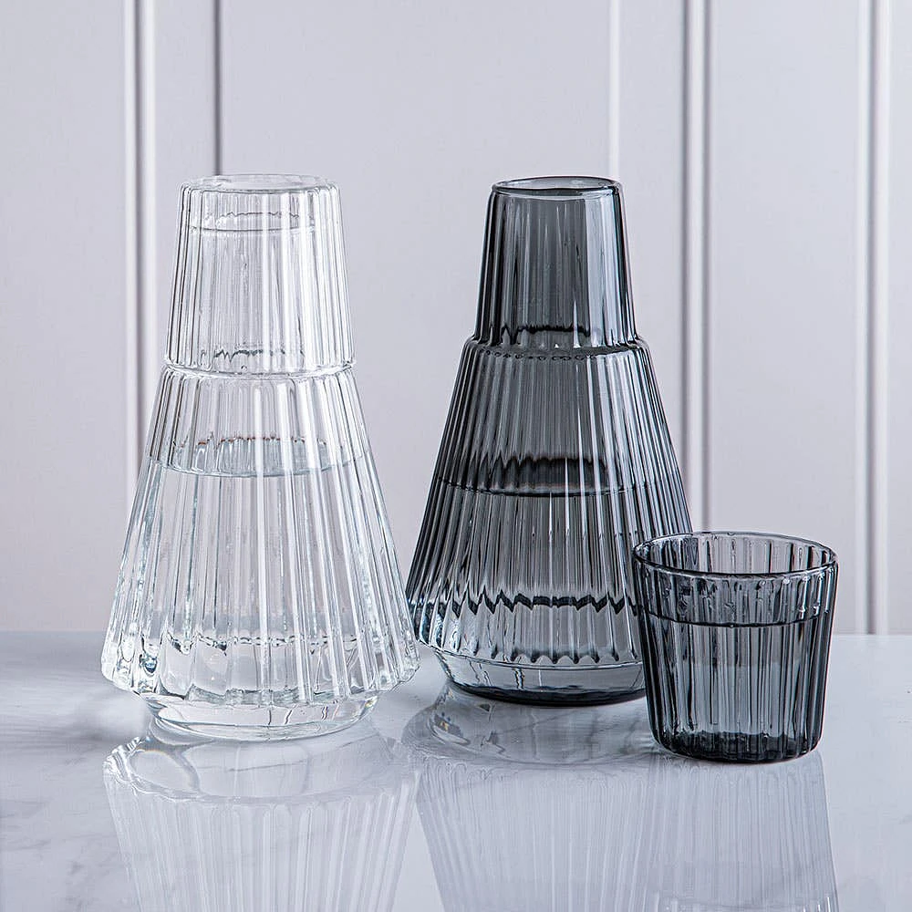 KSP Maya Bedside Water Carafe with Glass (Smoke)