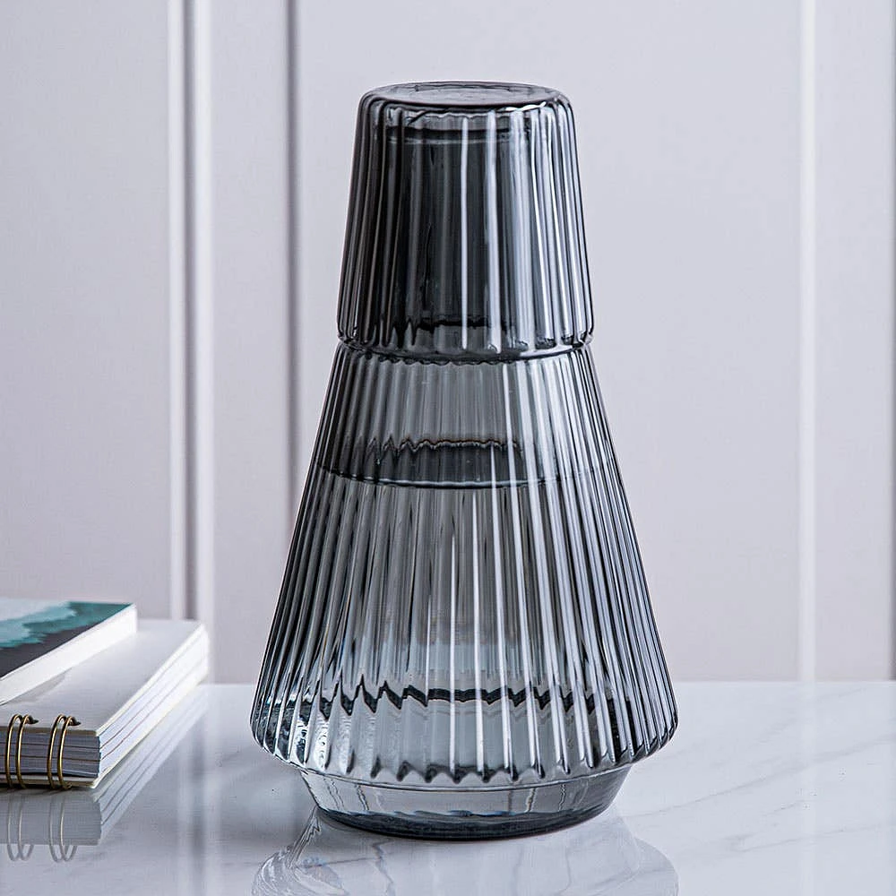 KSP Maya Bedside Water Carafe with Glass (Smoke)