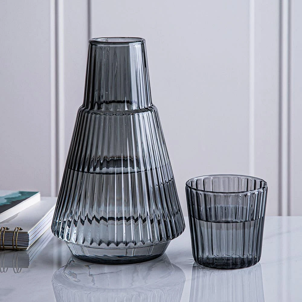 KSP Maya Bedside Water Carafe with Glass (Smoke)