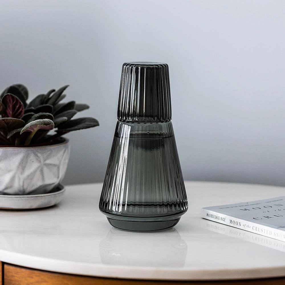 KSP Maya Bedside Water Carafe with Glass (Smoke)