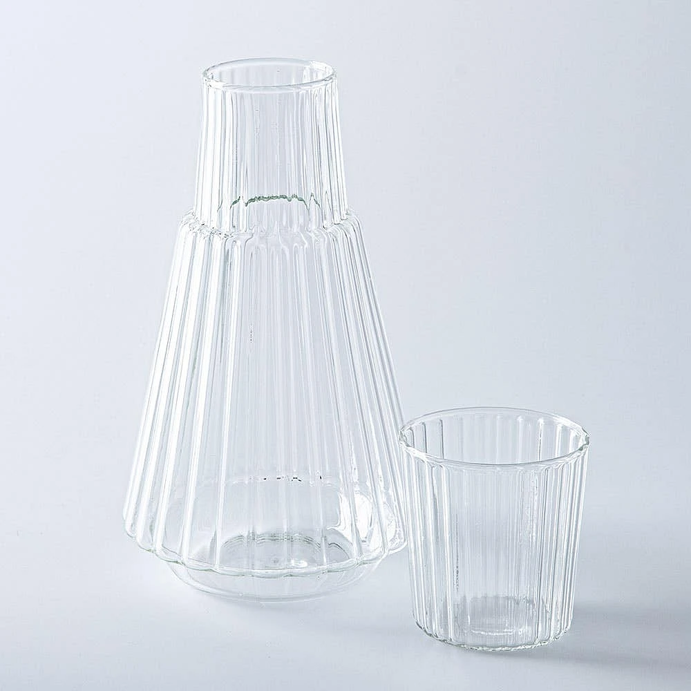 KSP Maya Bedside Water Carafe with Glass (Clear)