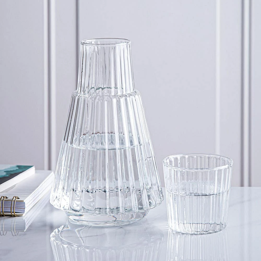 KSP Maya Bedside Water Carafe with Glass (Clear)