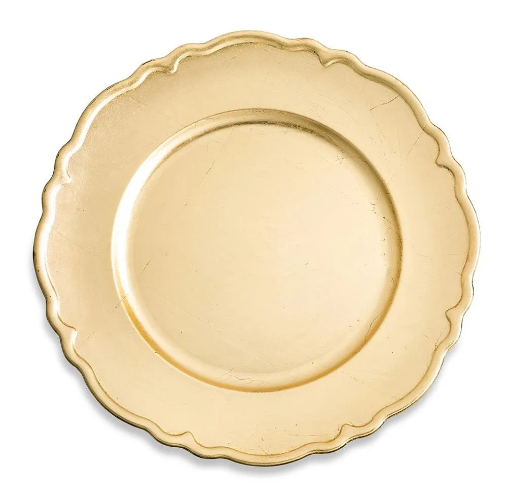 KSP Everyday Charger Plate with Scalloped Rim (Gold)