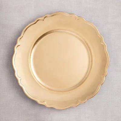 KSP Everyday Charger Plate with Scalloped Rim (Gold)
