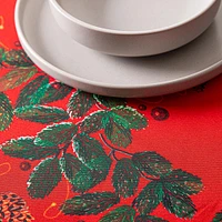 Easycare Christmas 'Tradition' Polyester Tablecloth 58x108" (Red/Grn)