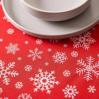 Easycare Christmas 'Miracle' Polyester Tablecloth 58x126" (Red/White)