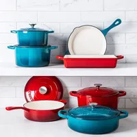 Crock Pot Artisan 2-Tone Cast Iron Round 2.8L Dutch Oven (Red)