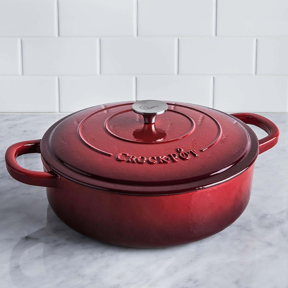 Crock Pot Artisan 2-Tone Cast Iron 4.7L Braiser Pan (Red)