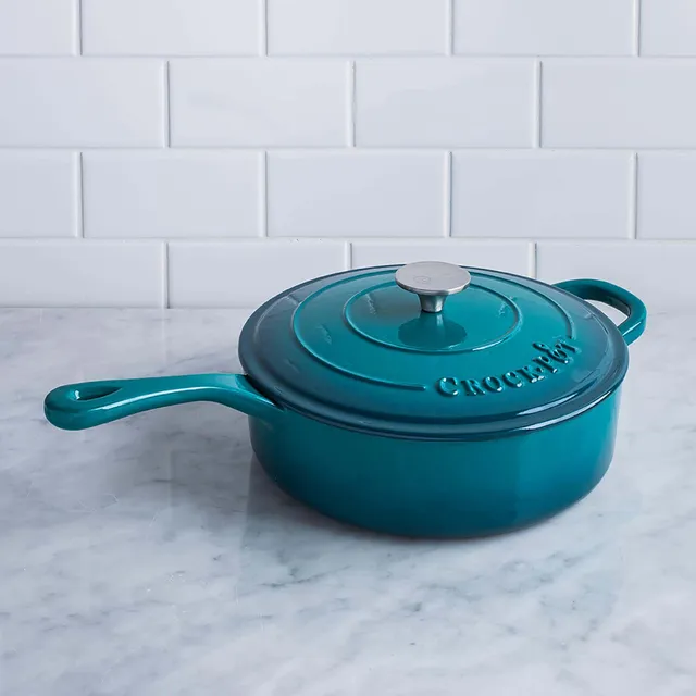 Crock Pot Artisan 2-Tone Cast Iron Round 2.8L Dutch Oven (Teal)