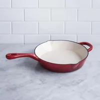 Crock Pot Artisan 2-Tone Cast Iron Round 10" Skillet (Red)