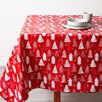 Easycare Christmas 'Holiday Wonder' Vinyl Tablecloth 54x72" (Red/Wht)