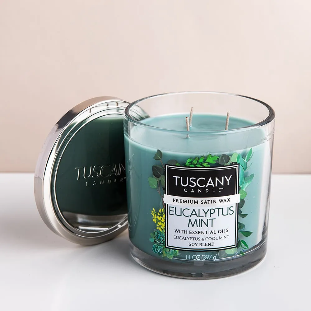 Empire Tuscany 'Eucalyptus Mint' 3-Wick Glass Jar Candle