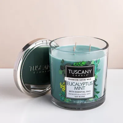 Empire Tuscany 'Eucalyptus Mint' 3-Wick Glass Jar Candle