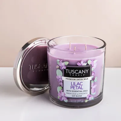 Empire Tuscany 'Lilac Petal' 3-Wick Glass Jar Candle