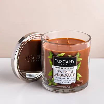 Empire Tuscany 'Tea Tree Sandlewood' 3-Wick Glass Jar Candle