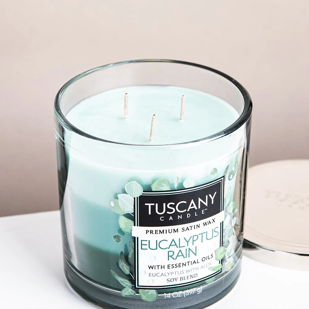 Empire Tuscany 'Eucalyptus Rain' 3-Wick Glass Jar Candle