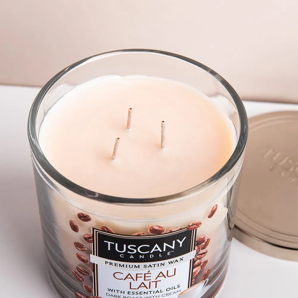 Empire Tuscany 'Cafe Au Lait' 3-Wick Glass Jar Candle